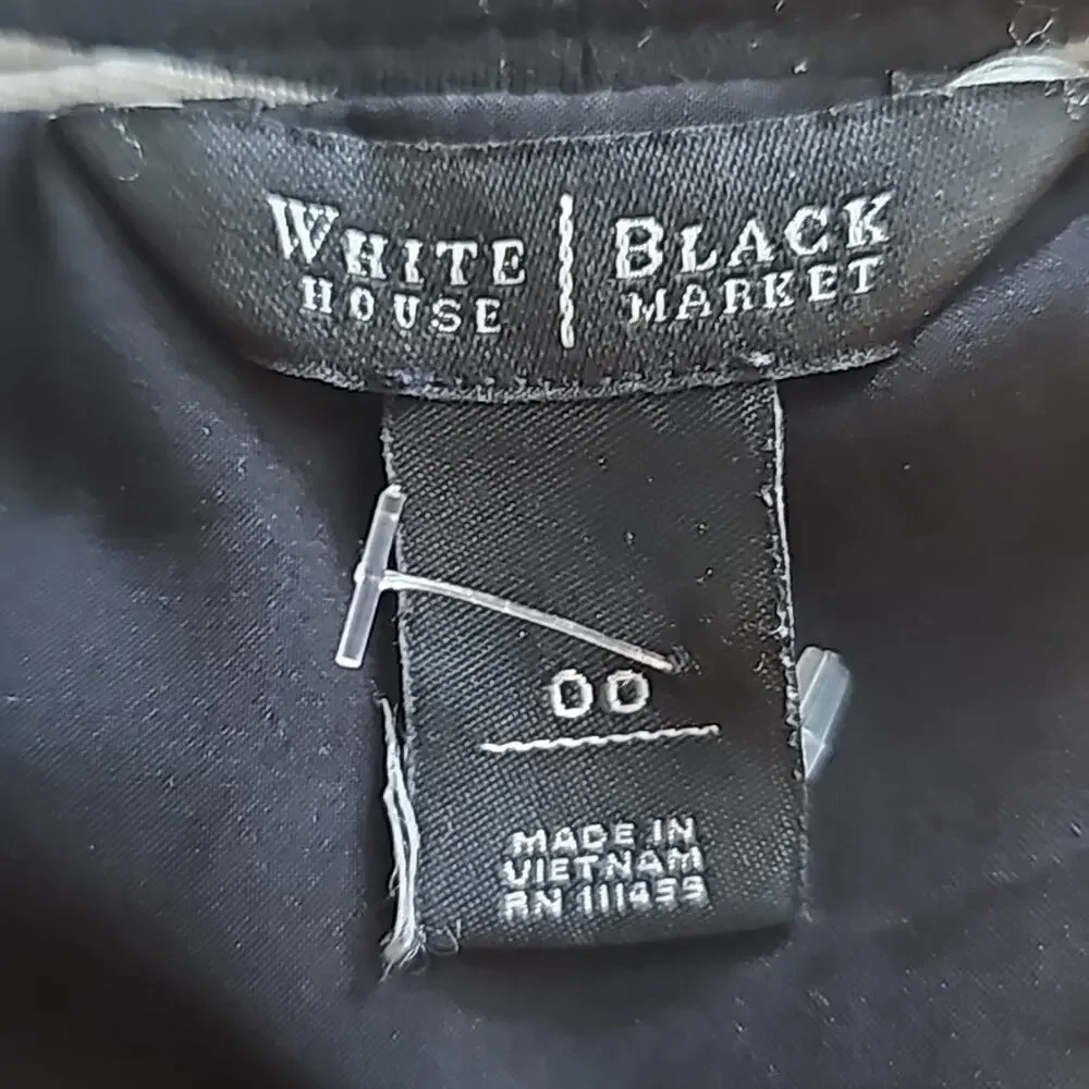 White House Black Market Size 00 Tan Black Double Breasted Blazer